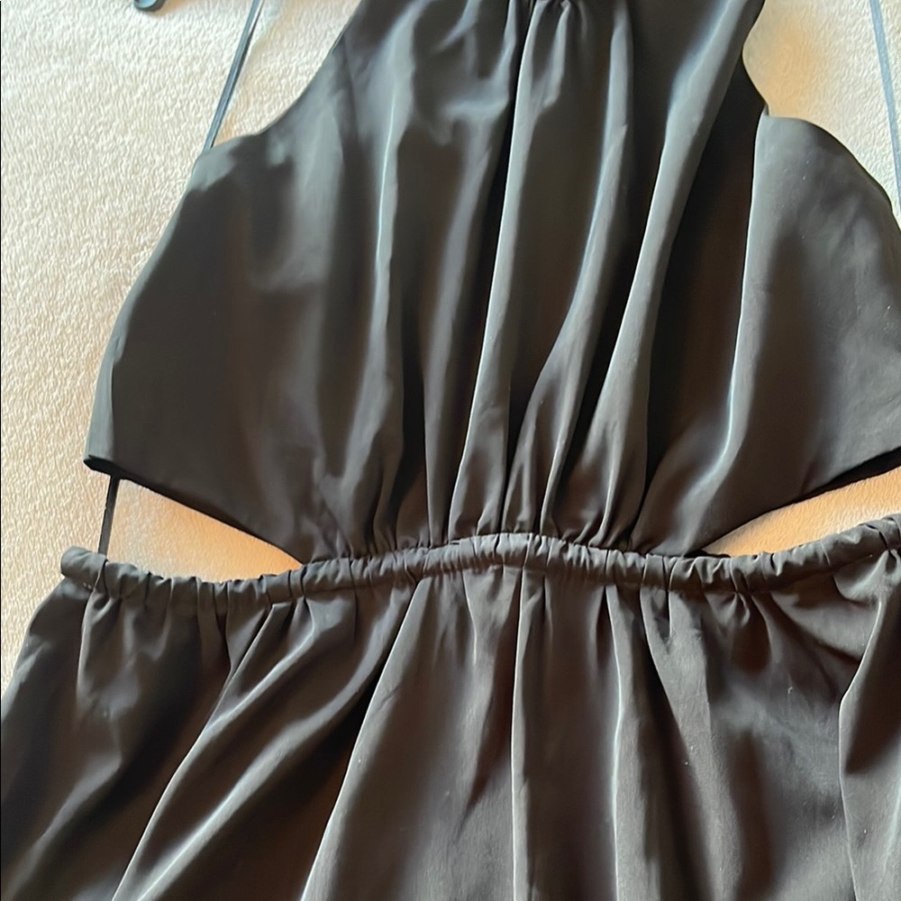 Black Ruffled Tiered Halter Gown